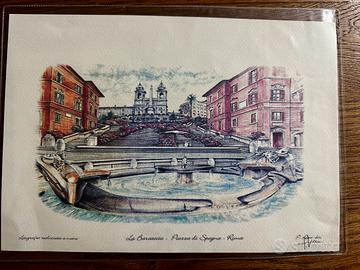 Coppia litografie Roma