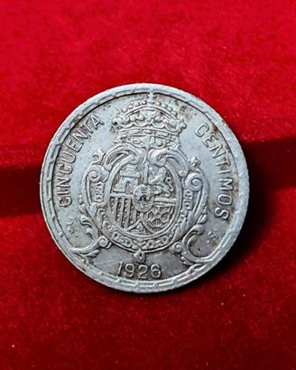 Spagna, 50 centimos 1926 in argento