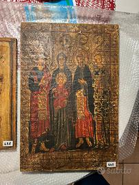 Antica icona a tavoletta legno arte collezione