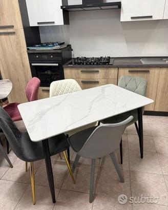 Tavolo brot effetto marmo 120x70