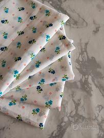 set 5 scampoli cotone fiorellini 