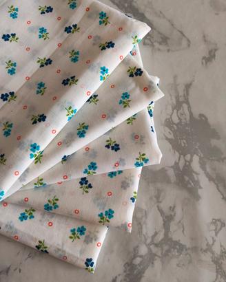 set 5 scampoli cotone fiorellini 