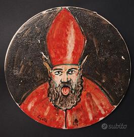 Disco in ceramica - Cardinale Firmato Pietro Lista