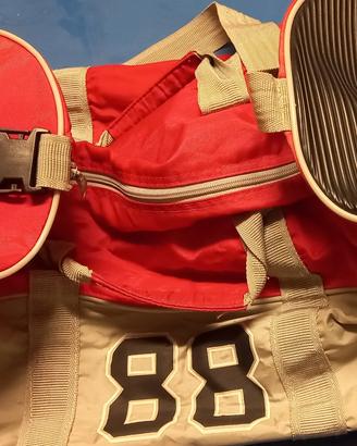 Borsone Sportivo rosso e beige 