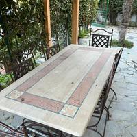 Tavolo giardino con sedie artigianale