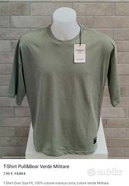 PROMO T-SHIRT OVERSIZE PULL&BEAR VERDE MILITARE 