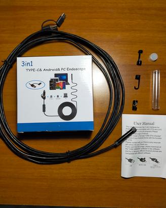 Endoscopio - telecamera per Android e PC - 5 metri