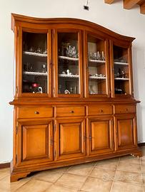 Credenza in legno (abete) massello con vetrina