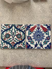 2 piastrelle decorate smalt ceramic Toygar 20x20cm