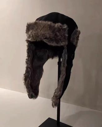 Cappellino da volo nero Yohji Yamamoto