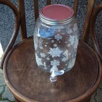 contenitore depoca in vetro decorato