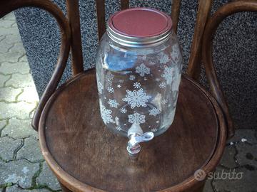 contenitore depoca in vetro decorato