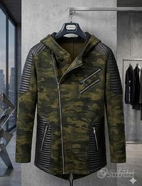 Giacca Urban Camo & Leather Style - Taglia M