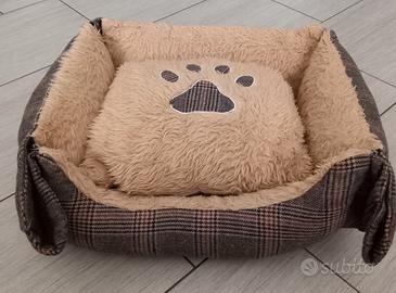 Cuccia/cuscino cane con pettorina e guinzaglio 