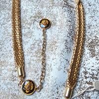 Cintura vintage in metallo dorato stile barocca