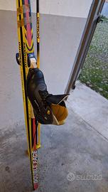 Sci da fondo adulto con scarpa e bastoncini