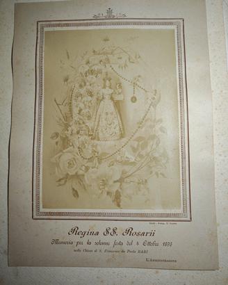 1896 Stampa Madonna SS Rosario Bari San Francesco 