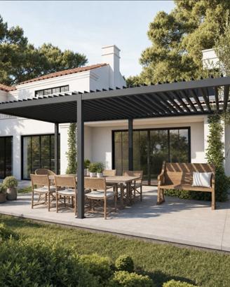 Pergola bioclimatica 3x6 in alluminio montata