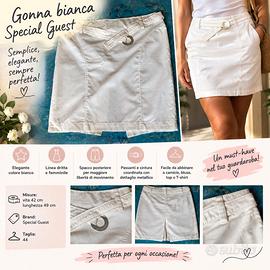 Gonna bianca Special Guest Tg 44 con spacco