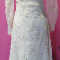 Abito sposa anni 70 vintage fiori ricamati tg 42