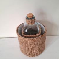 Set bottiglia e vaso rustici in iuta