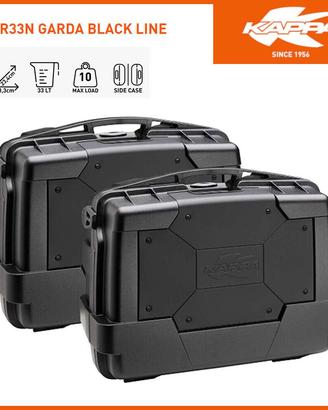 Coppia valigie laterali Kappa Garda 33 lt Black