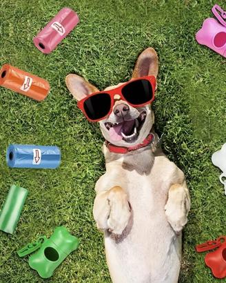 Kit Sacchetti Cani 150+Porta sacchetti+Guinzaglio