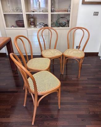6 Sedie Legno e Paglia di Vienna
