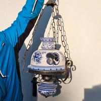 Lampada da soffitto in ceramica anni 50