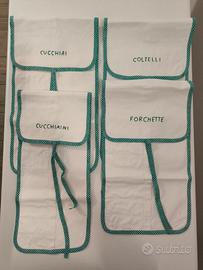Set portaposate cotone ricamato - perfetti