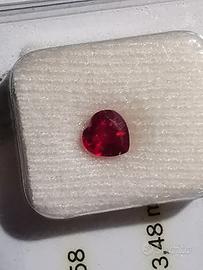 rubino 1,12ct taglio cuore
