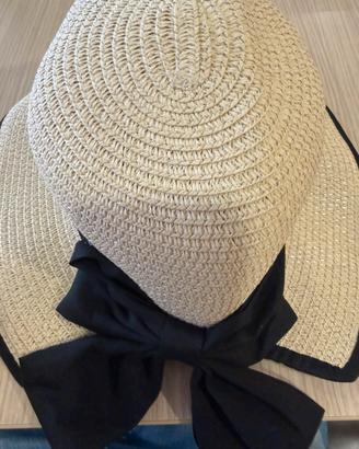 Cappello in paglia antivento, nuovo da donna