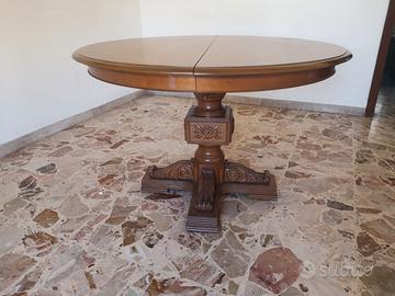 Tavolo rotondo allungabile legno massello anni 70