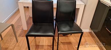 Calligaris n.6 sedie cuoio nero 