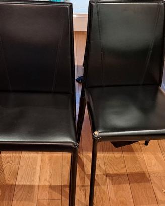 Calligaris n.6 sedie cuoio nero 
