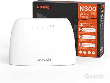 Tenda N300 Router 4G LTE WiFi con SIM (NUOVO)