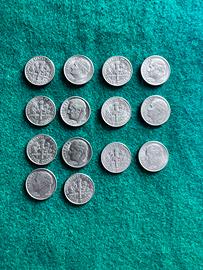 Lotto 14 monete one Dime ( 0,10 $) stati Uniti