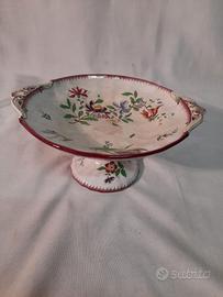 ALZATINA PORTA FRUTTA IN CERAMICA DIPINTA,FINE 800