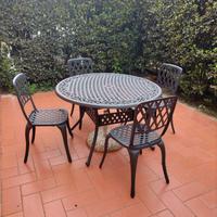 TAVOLO TONDO GIARDINO ALLUMINIO + SEDIE