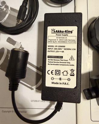 Alimentatore 12V 6A per montature GoTo EQ6