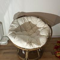 Poltrona Rattan Papasan con cuscino