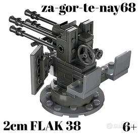 2cm Flak 38 tedesca e soldati ww2 compatibile Lego