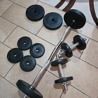 Kit Bilanciere+manubri pesi palestra