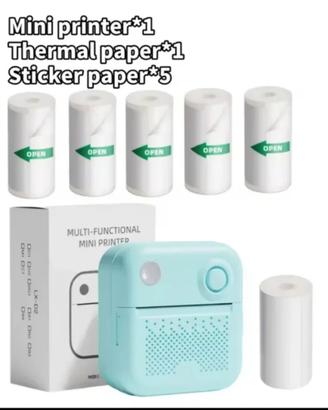 Mini stampante termica +5rolli adesivi+1 Rollo nor
