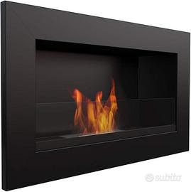 Biocamino a etanolo nero con vetro