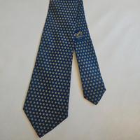 splendida cravatta in seta blu Hermes