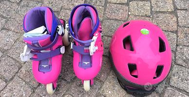 Pattini e casco bambina 26-28