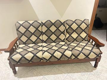 Divano 3 posti in legno massello