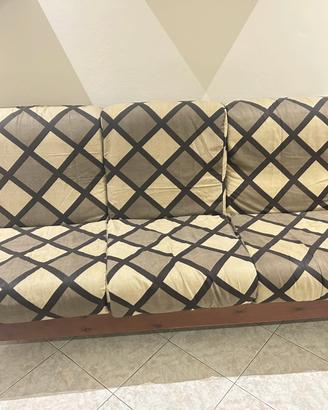 Divano 3 posti in legno massello 170cmx 65cm