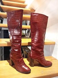 Stivali Mauro Leone in pelle rossa numero 37